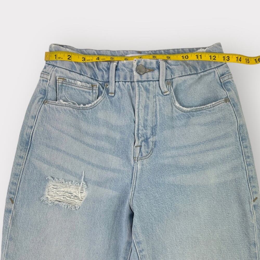 Good American Good Vintage Distressed Straight Leg Jeans in Blue447 Size 2/26 - Picture 7 of 8